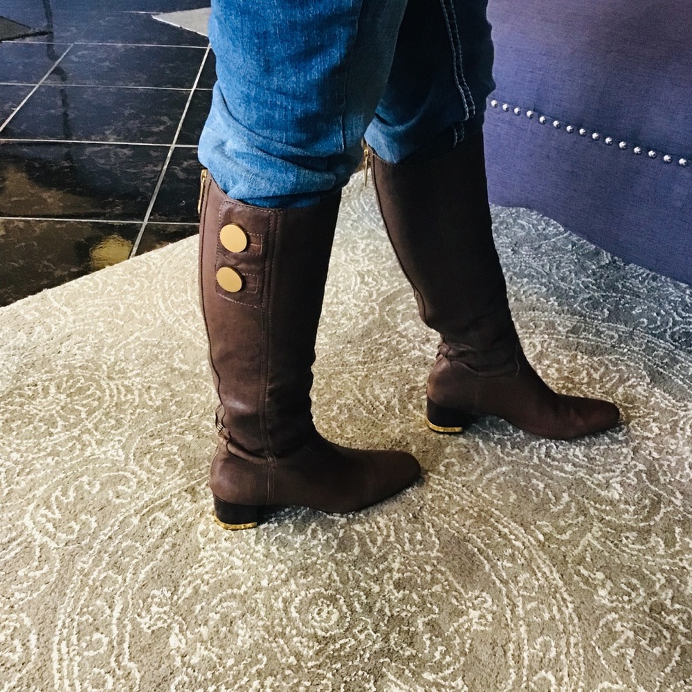 Tory Burch Tan Knee-High Riding Boots